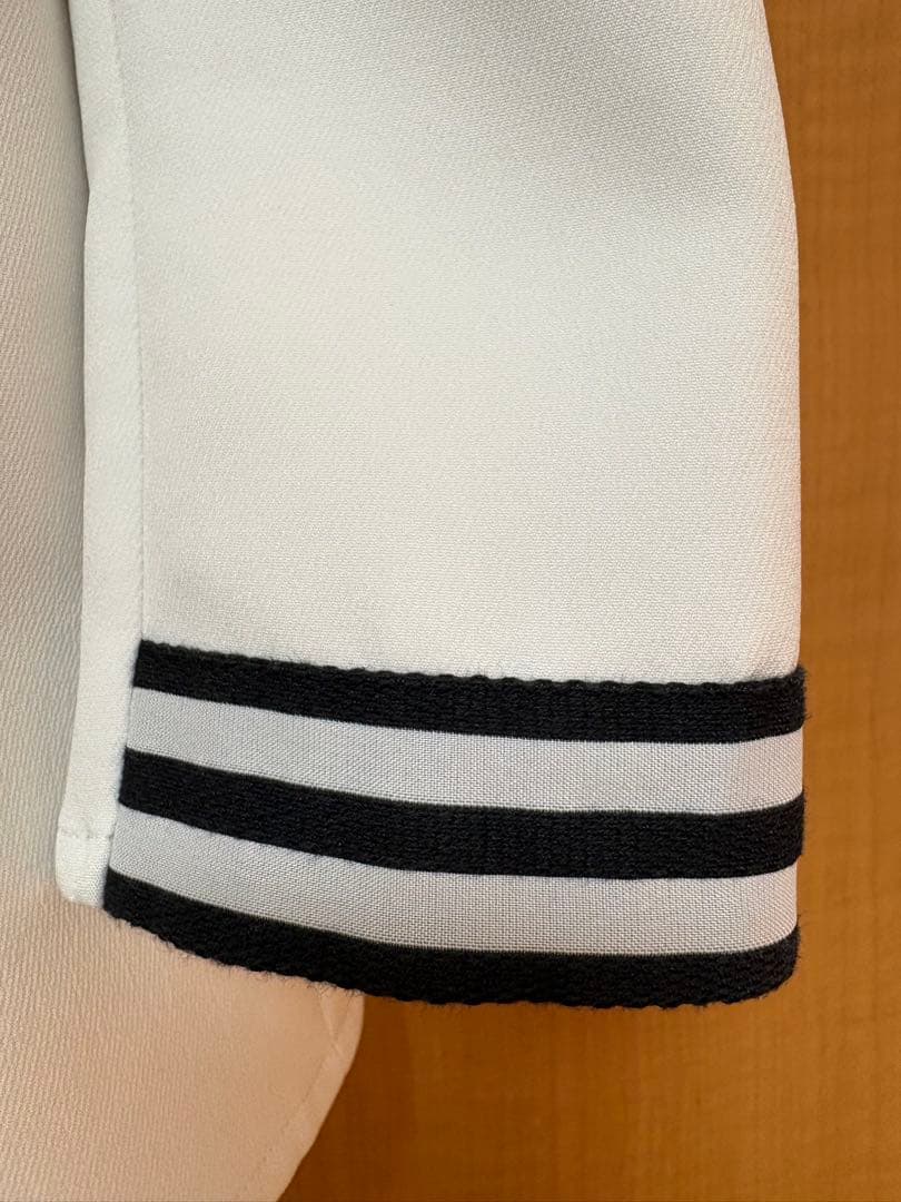 ボーダーズアットバルコニー長袖ブラウス白ホワイトBORDERSatBALCONY