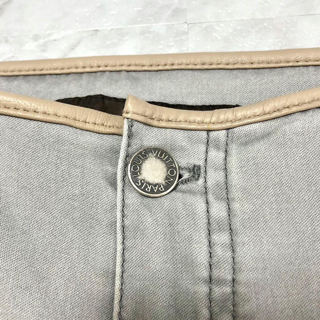 【極美品】ルイヴィトン デニム モノグラム キキルティング レザー グレー 38
