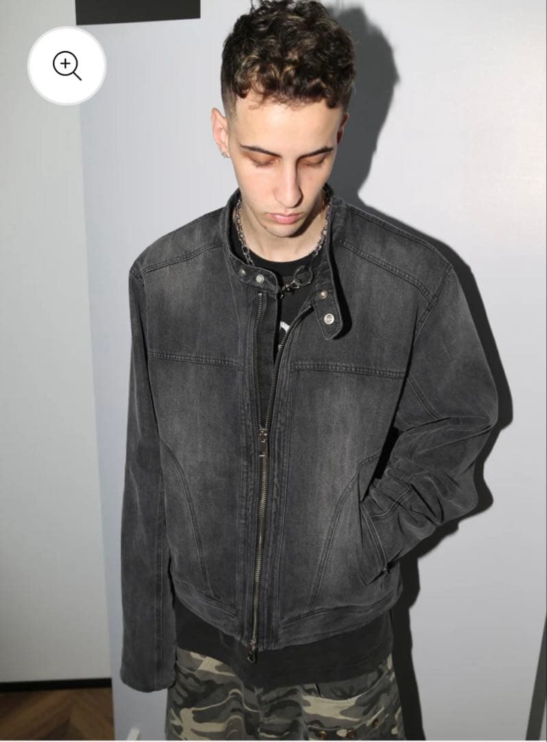 ULTIMUS Washed Denim Jacket デニムバイカージャケット