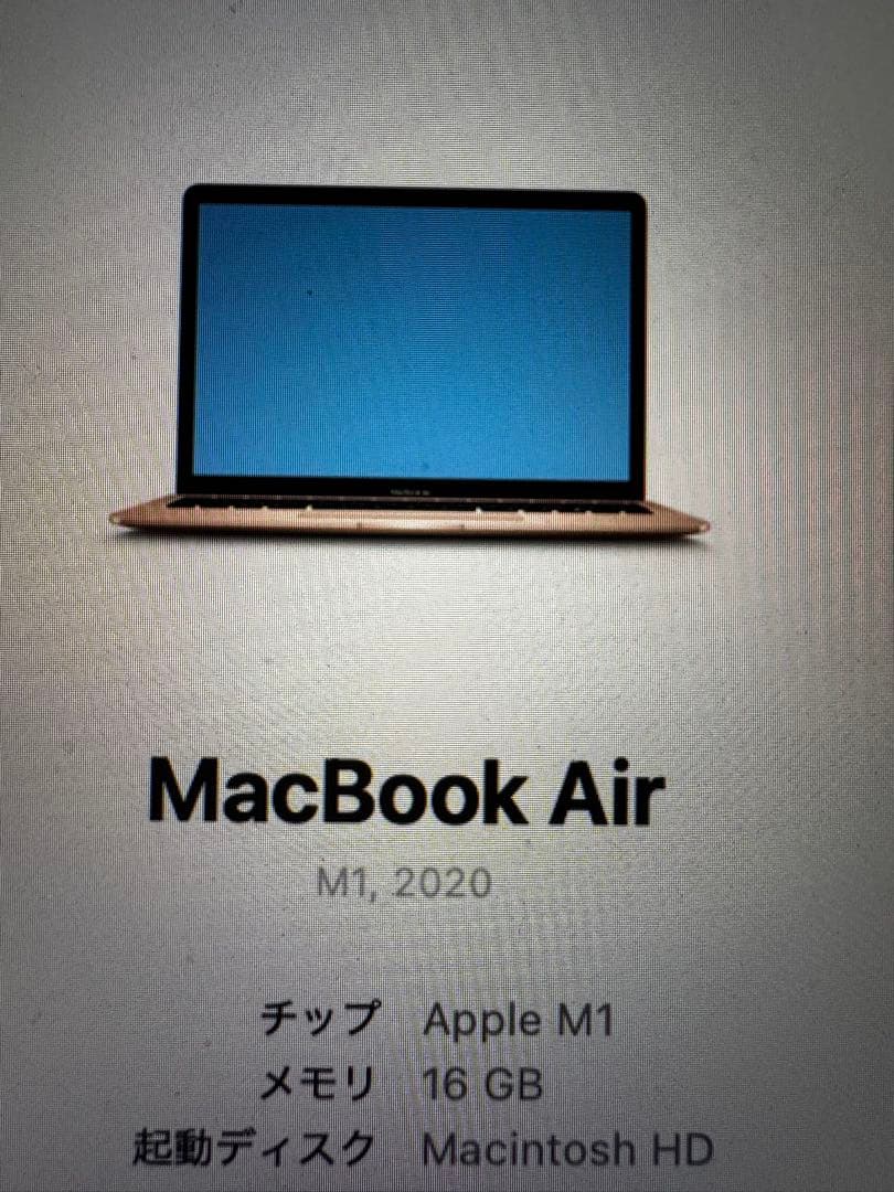 Apple MacBook Air 2020 M1 16GB 1TB ゴールド