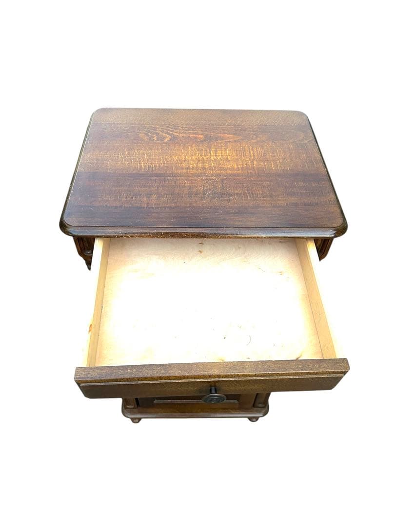 昭和レトロ 木製コンソールテーブル コールキャビネット 電話台 花台