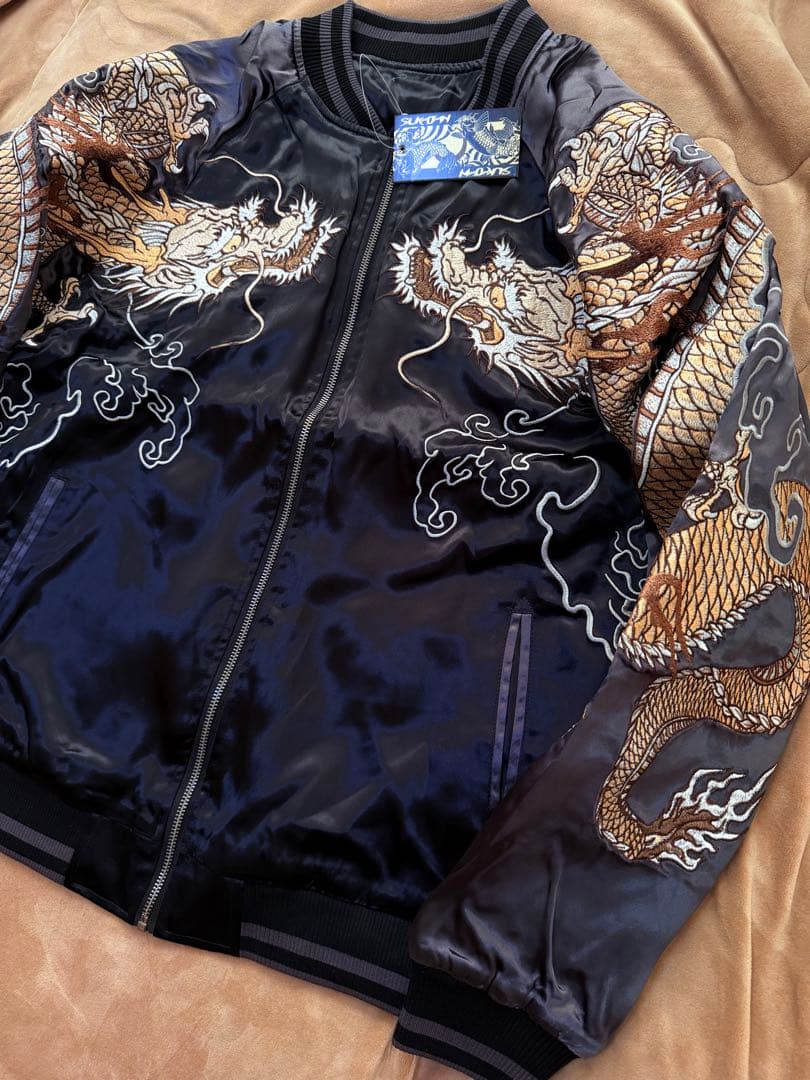 未使用 SUKAJAN 日本虎龍桜 スカジャン silk vintage 美品