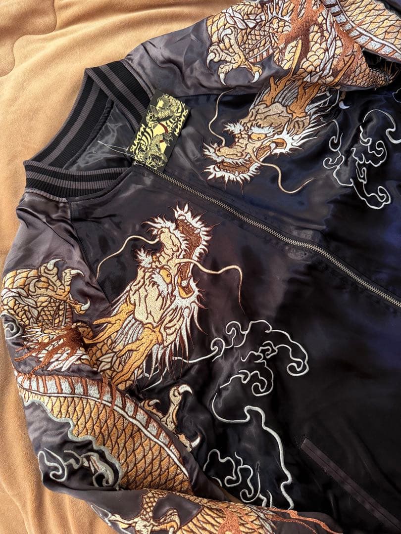 未使用 SUKAJAN 日本虎龍桜 スカジャン silk vintage 美品