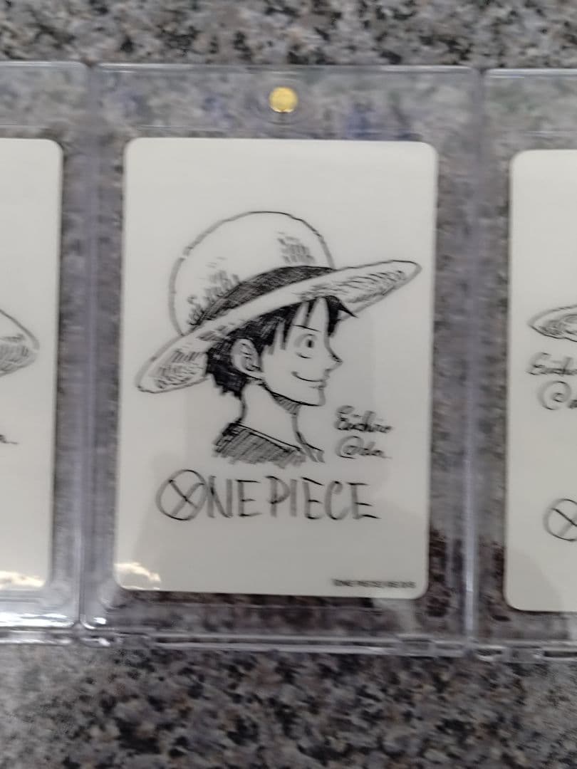 PSA10 鑑定向け 未鑑定 素体 ルフィ 尾田先生描き下ろしイラスト ３枚組