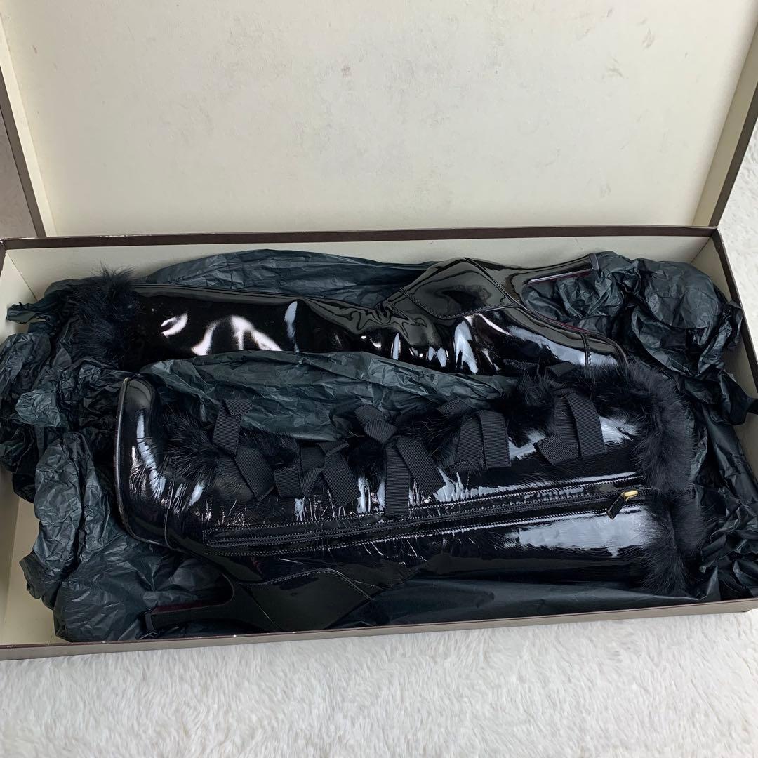 【定価30万】《超レア商品》ルイヴィトンリボンファーエナメルブーツ