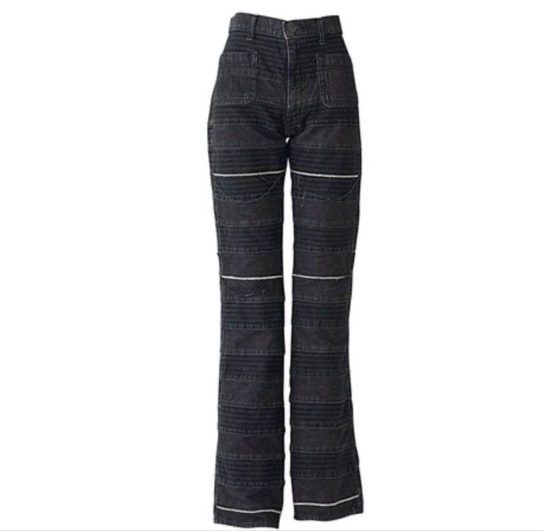 ヒステリックグラマー スクラッチフレアデニムパンツ ブラック 27インチ