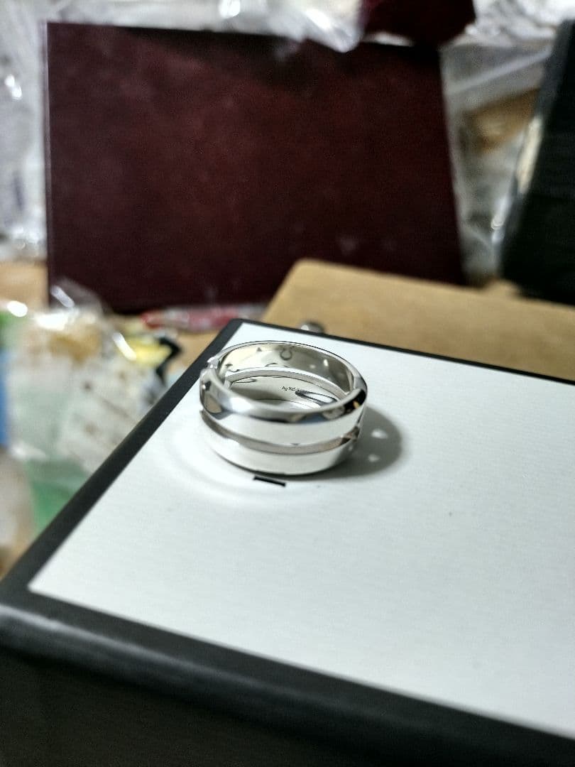 美品 GUCCIグッチ シルバー925 ノットインフィニティワイドリング 23号