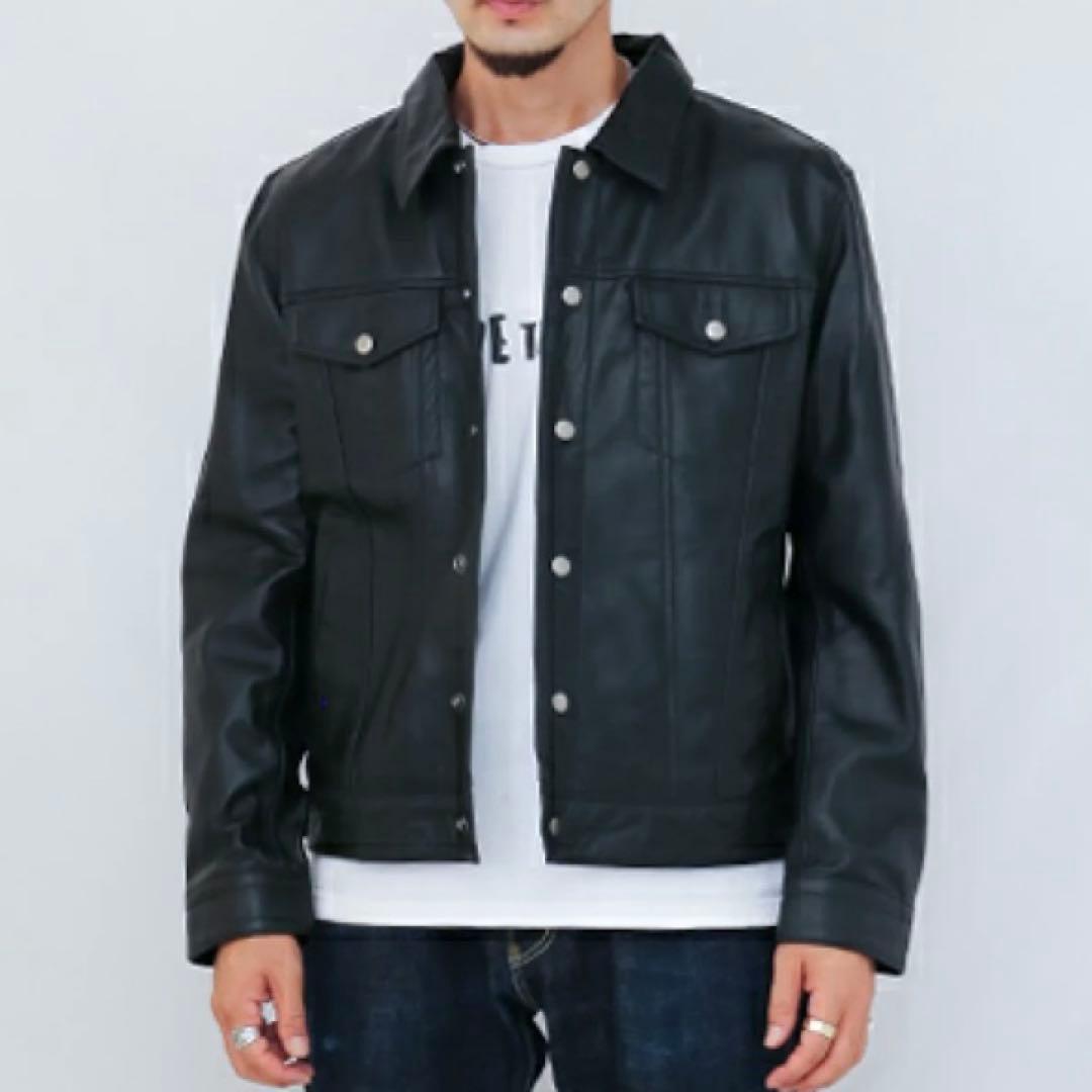 【新品】レザージャケット 本革トラッカージャケット 革ジャンGジャン 924M