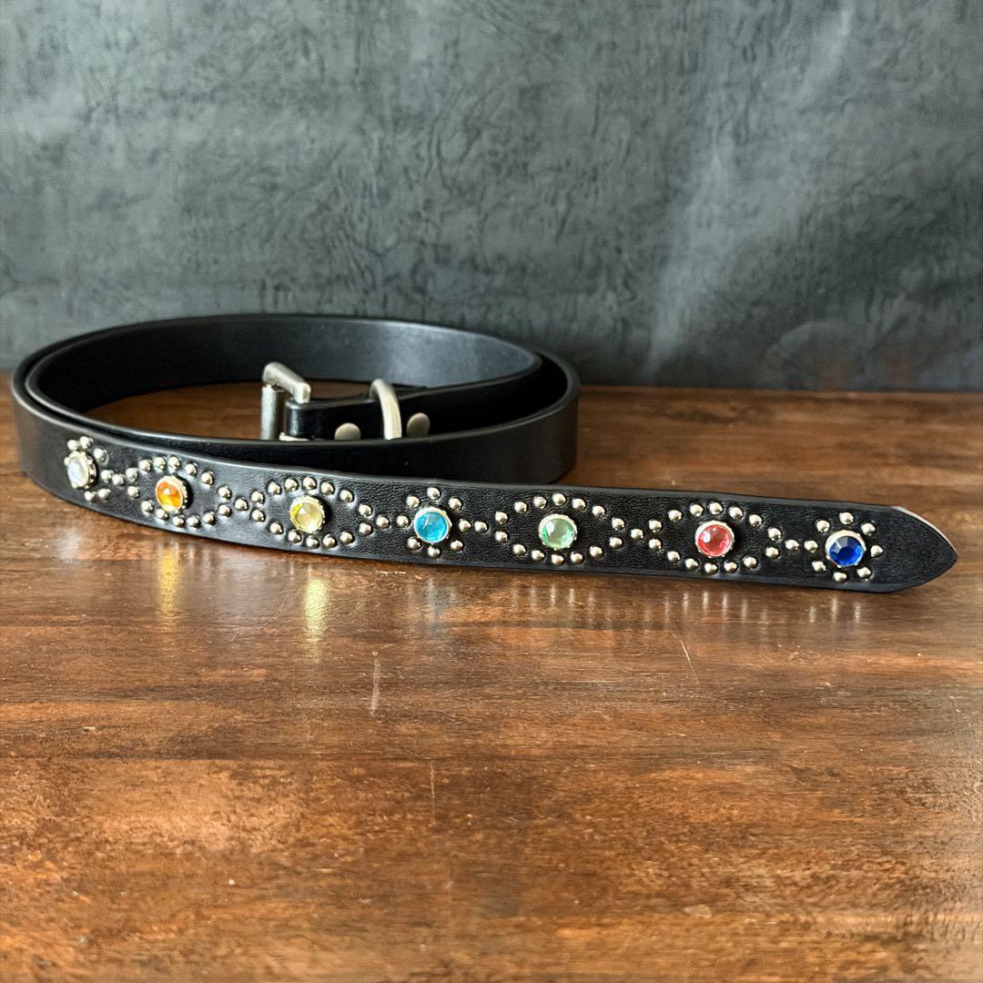 スタッズナローベルトマルチカラー23mm34inch125cm