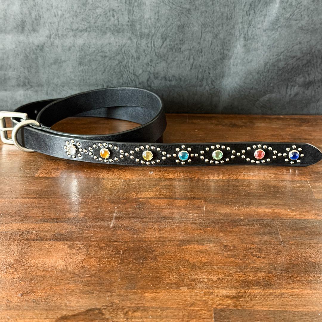 スタッズナローベルトマルチカラー23mm34inch125cm