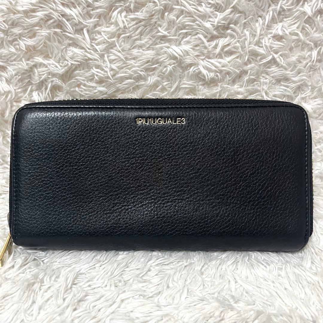 ✨美品✨ウノピュウノウグァーレトレ 長財布 ラウンドジップ 黒 ゴールド金具