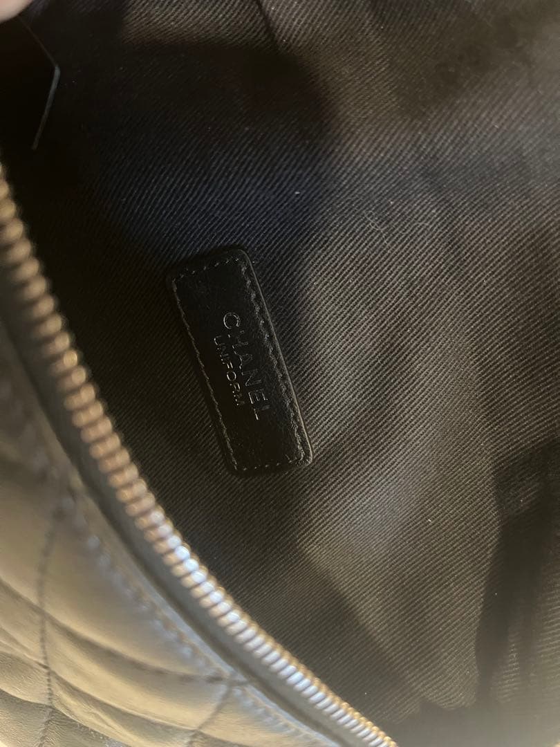 CHANEL キルティング ブラックレザー ウエストポーチ　ボディ　バッグ