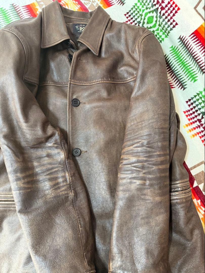 RRL 2023 レザードライバーコート　サイズL