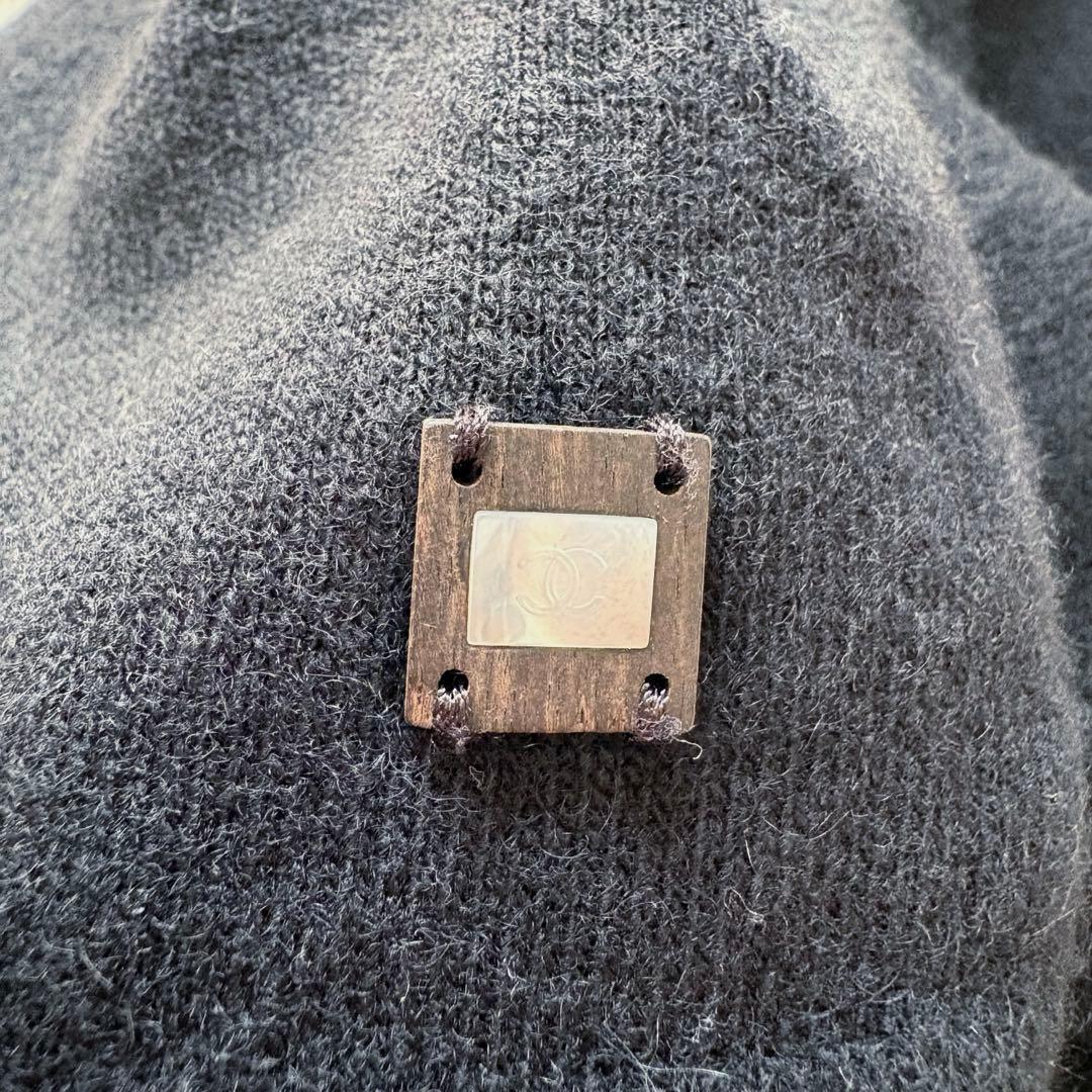 CHANEL カシミヤ100% タートルネック ニットベスト ブラック 38