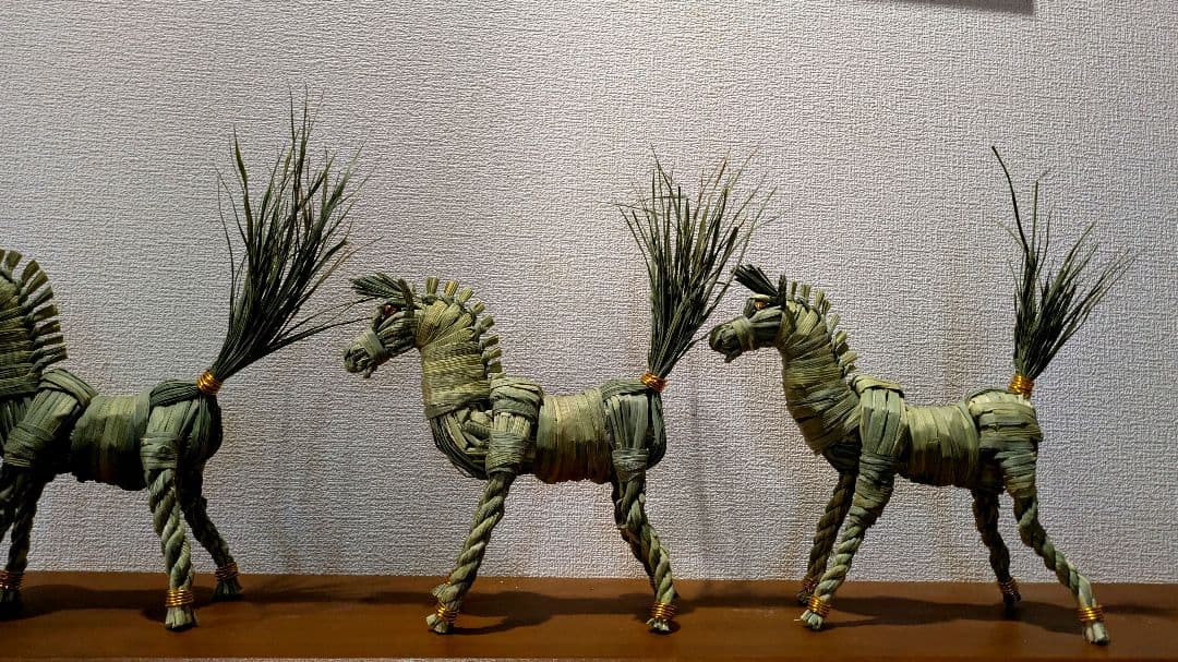 muffyページ　正月飾り干支　午　三体