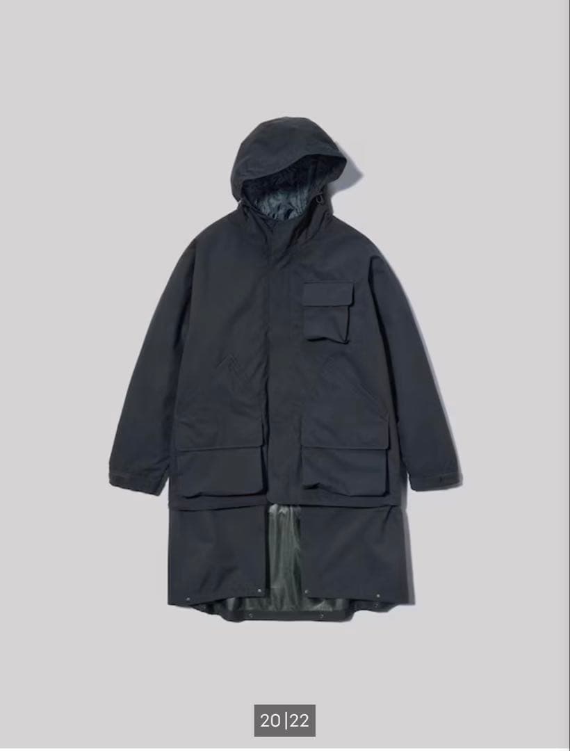 パデッドシェルパーカー　GU XL ネイビー