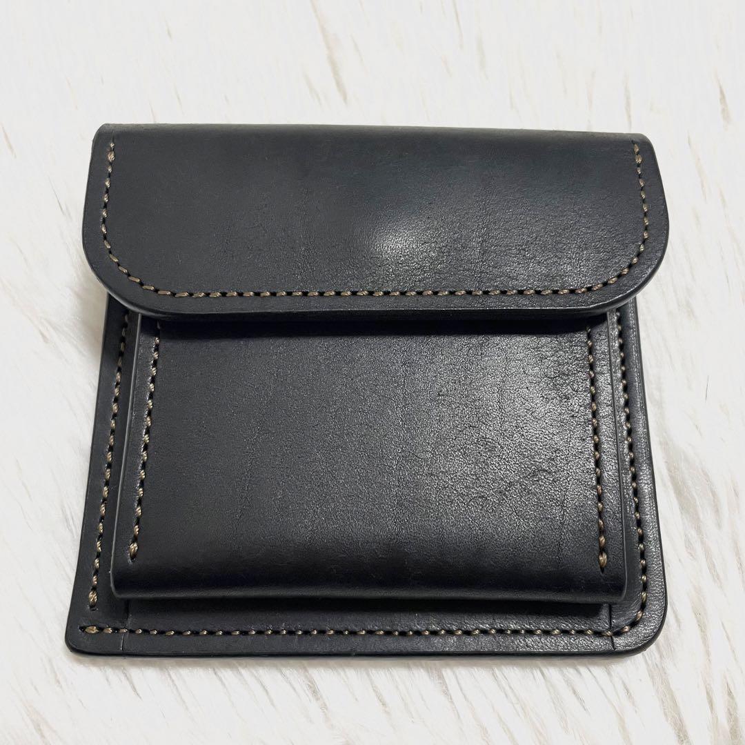 【未使用】アッカボッテガ　財布　コンパクト　プエブロ　ブラック　レザー　メンズ