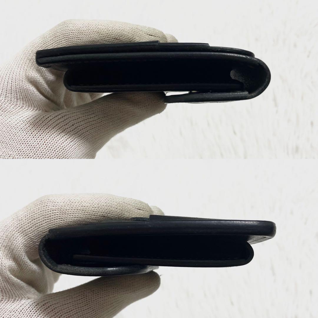 【未使用】アッカボッテガ　財布　コンパクト　プエブロ　ブラック　レザー　メンズ