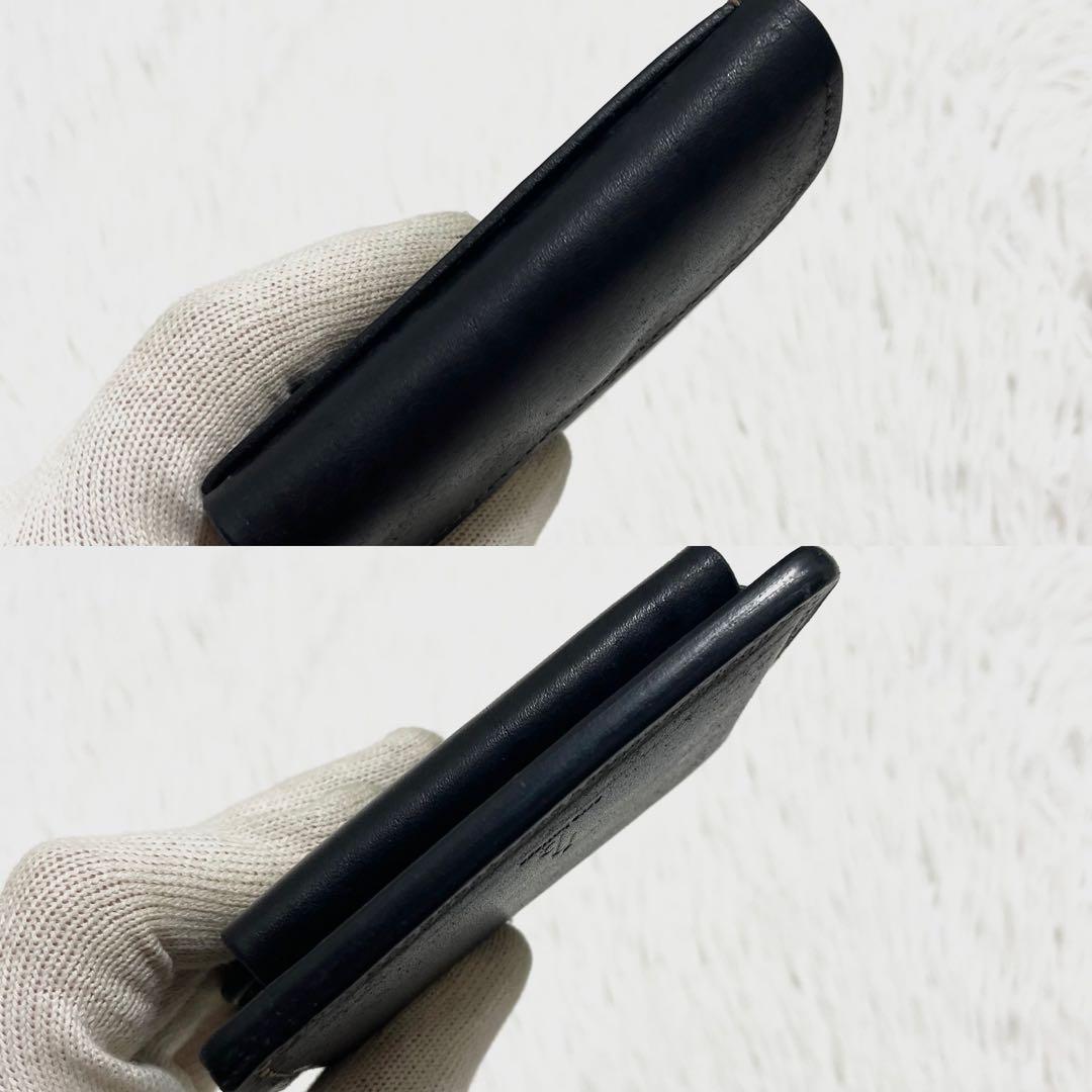 【未使用】アッカボッテガ　財布　コンパクト　プエブロ　ブラック　レザー　メンズ