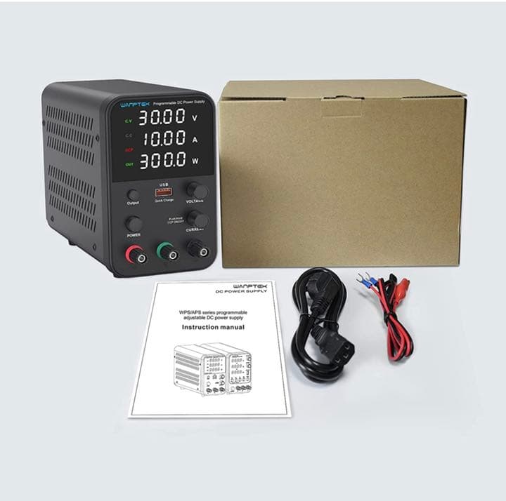 直流安定化電源（0〜30V、0〜10A）電圧&電流可変デスクトップDC電源