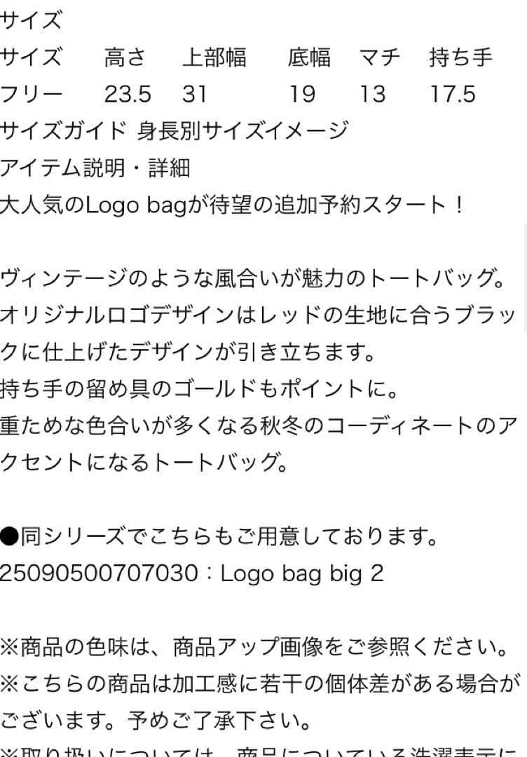 新品未使用　Deuxieme Classe Logo bag small 2 赤