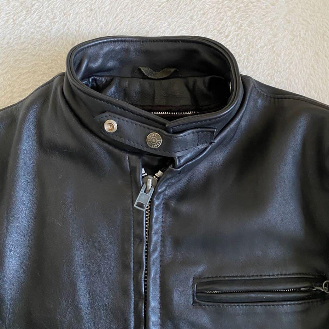 schott ライナー付き　ライダースジャケット　レザー　黒　36 USA製