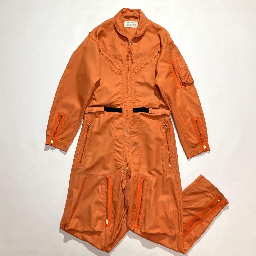 60s USNAVY サマー フライトスーツ 38 オレンジ オールインワン