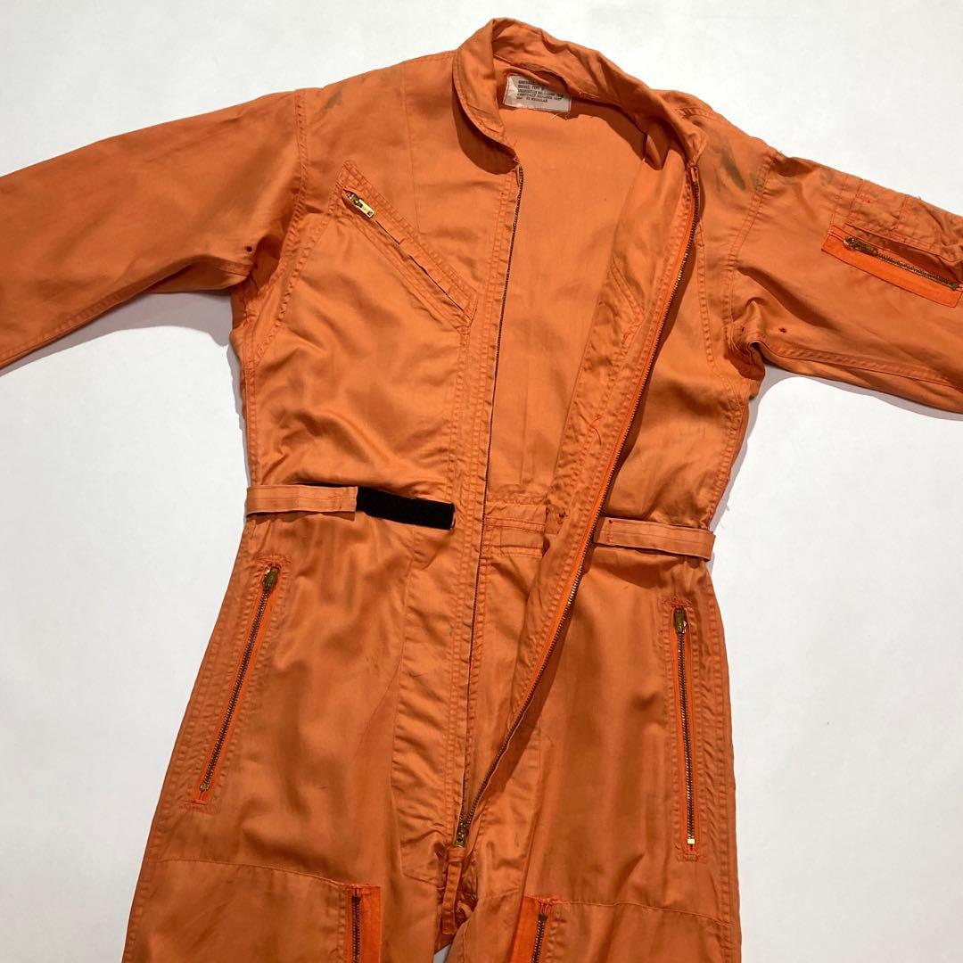 60s USNAVY サマー フライトスーツ 38 オレンジ オールインワン