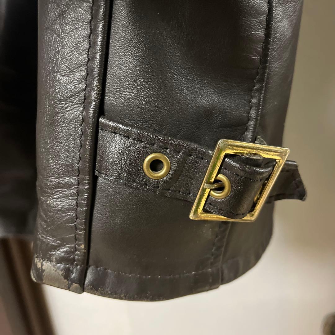Schott 643E ダークブラウンレザー シングルライダース サイズ38