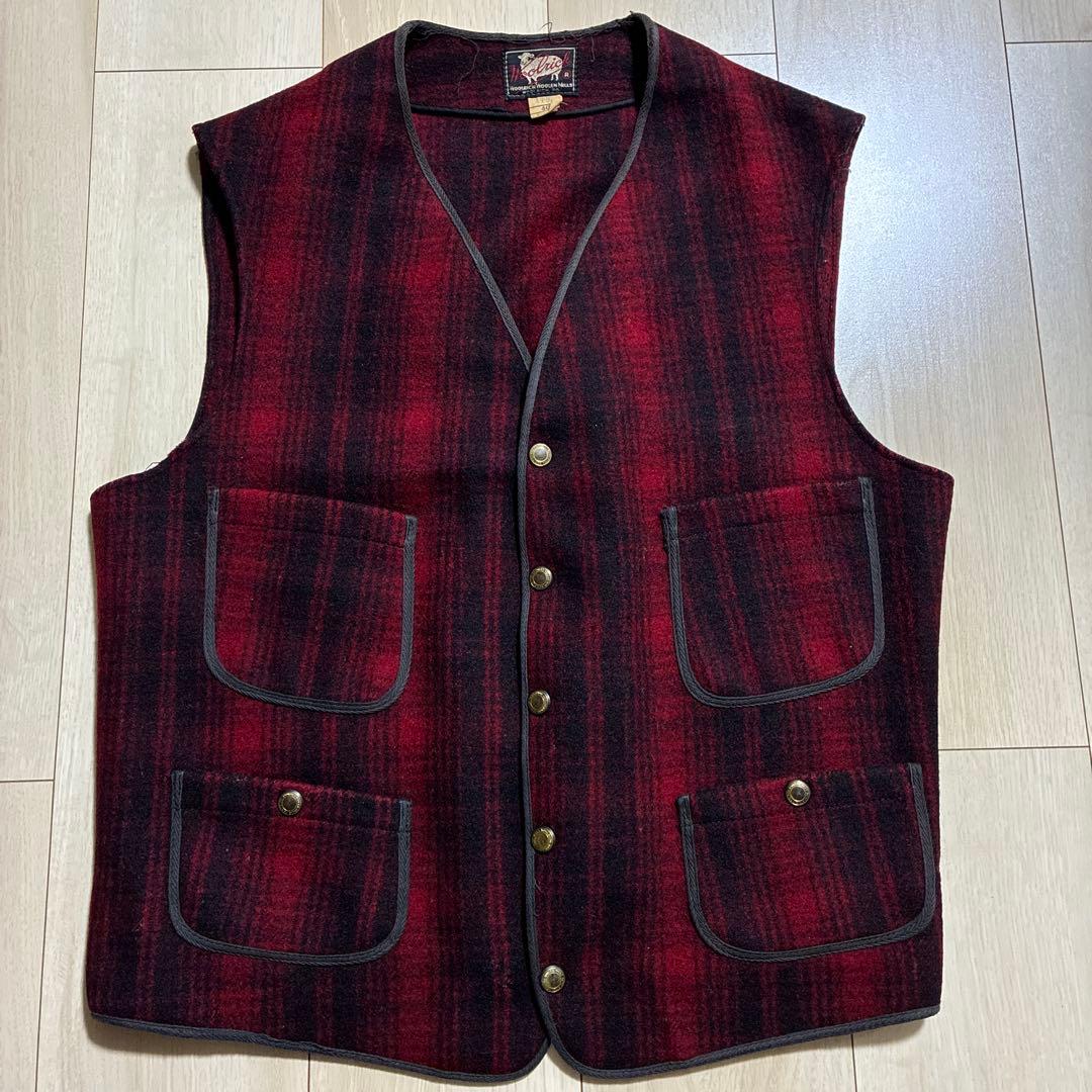 50s Woolrich ウールリッチ ４ポケット シンチバック ウール ベスト