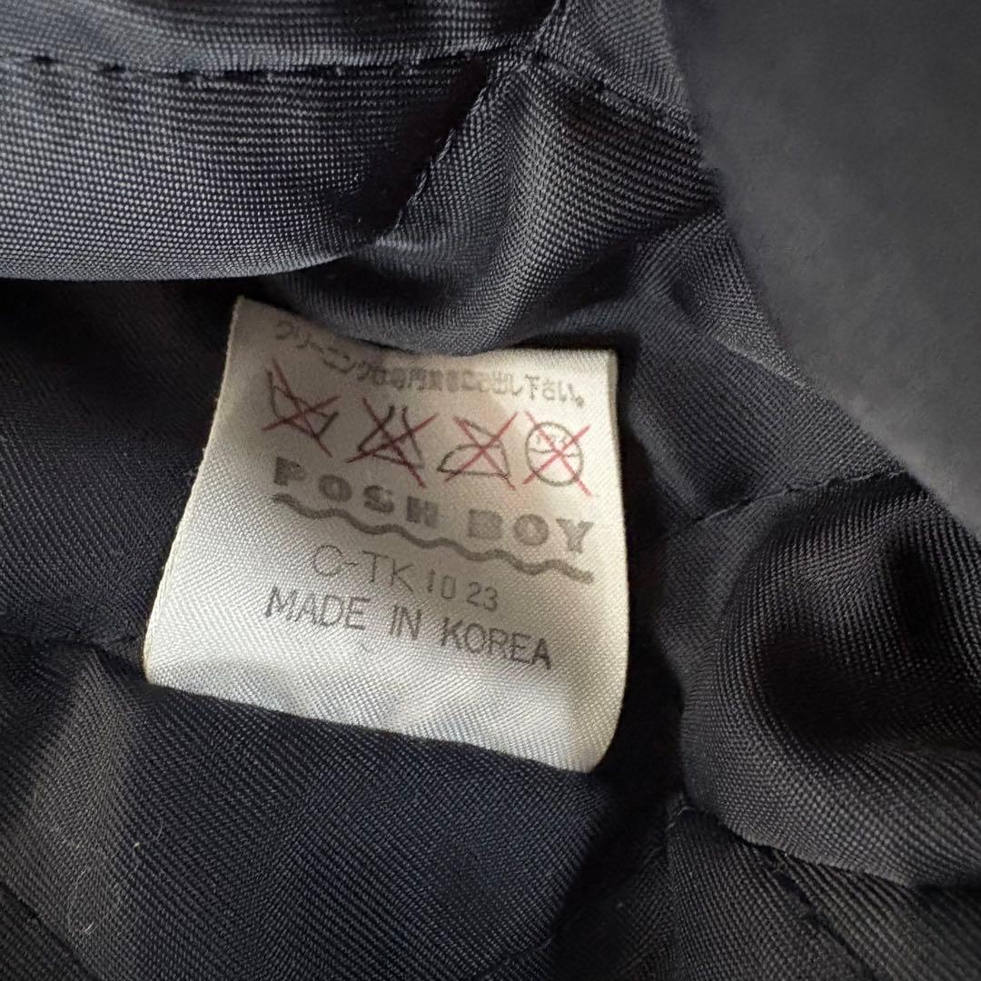 POSH BOY ポッシュボーイ スタジャン 刺繍 ワッペン レザー ブラック