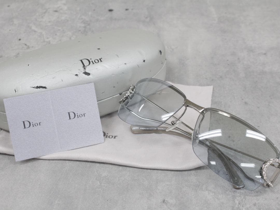 ▲Dior/ディオール サングラスラインストーン レディース ブルー系