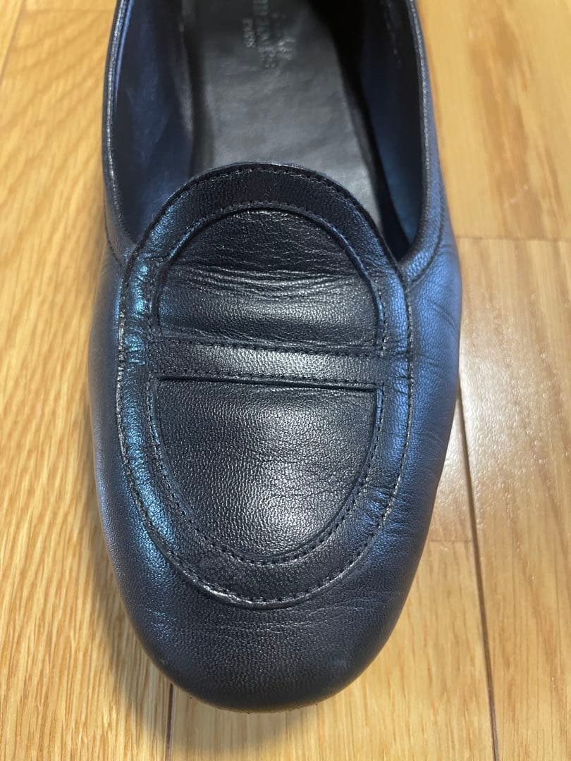 HERMES モカシン　ジュリア　38 黒