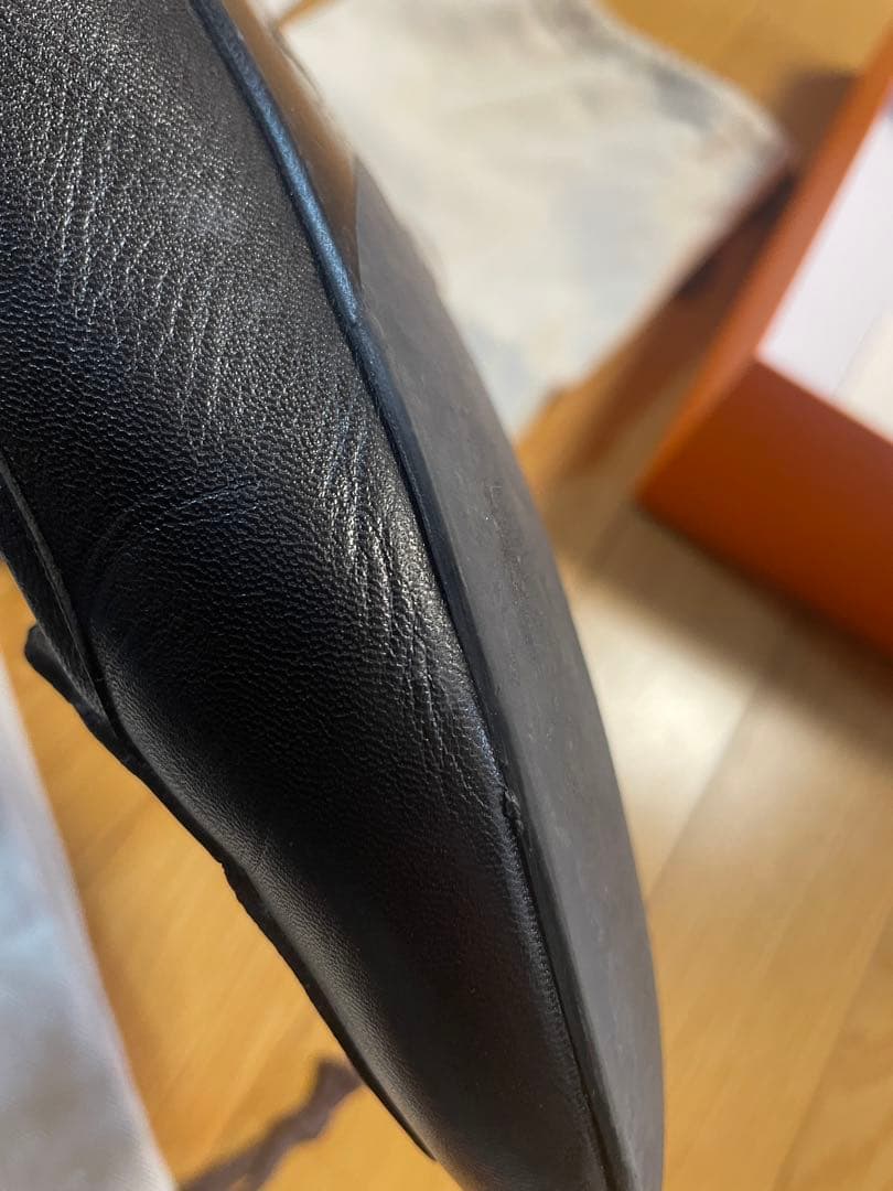 HERMES モカシン　ジュリア　38 黒