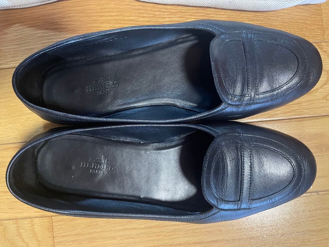 HERMES モカシン　ジュリア　38 黒
