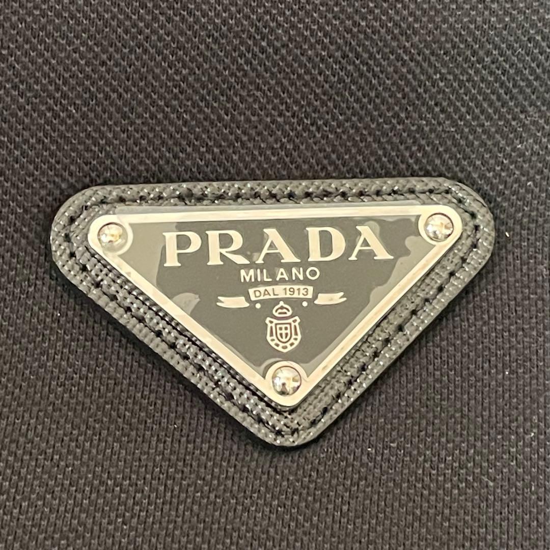 新品 プラダ ピケ トライアングル RE-NYLON 長袖シャツ 黒 L メンズ