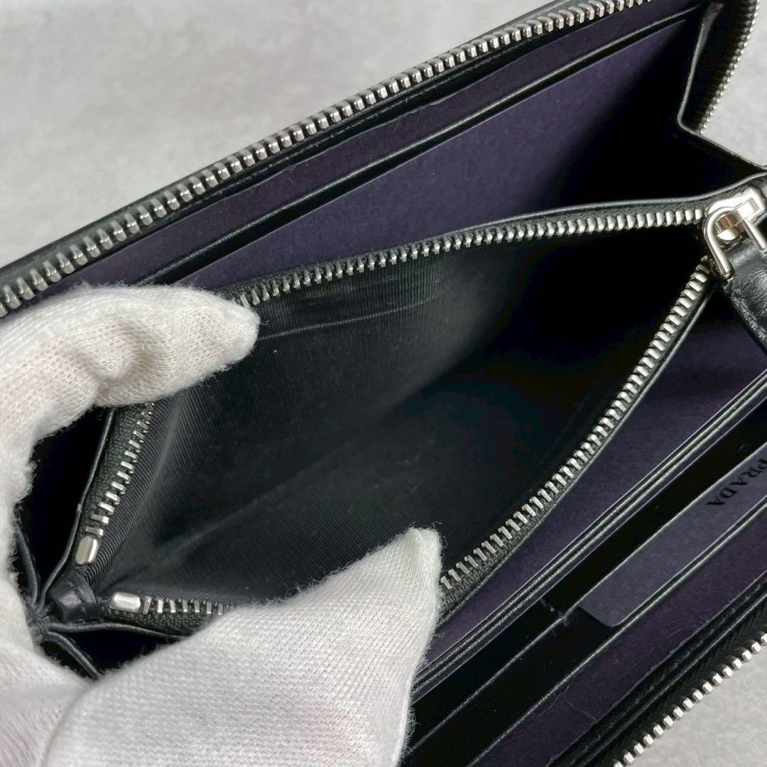 【付属品完備】PRADA 長財布 ラウンドファスナー サフィアーノ ブラック