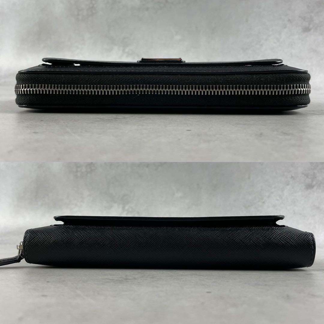 【付属品完備】PRADA 長財布 ラウンドファスナー サフィアーノ ブラック