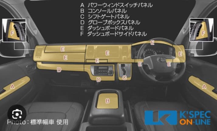 SilkBlaze 200系ハイエース 4型 ワイドインテリアパネル黒木目