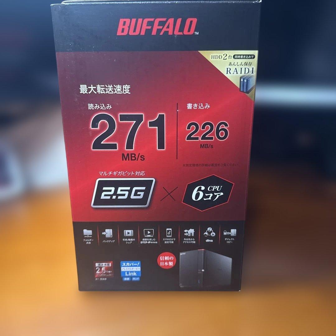 BUFFALO NAS 4TB LS720D0402 RAID対応