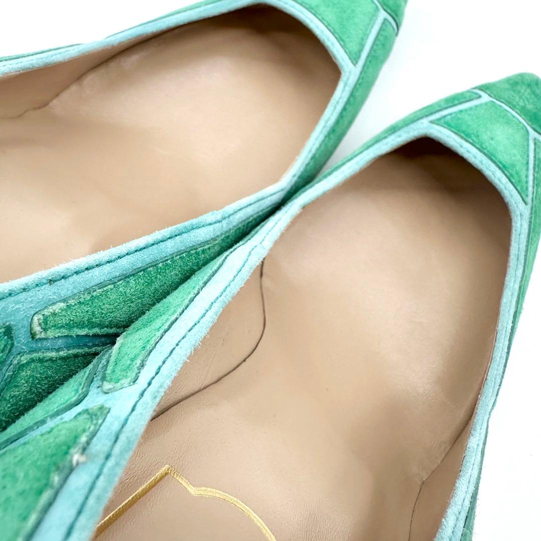 未使用✨ロジェヴィヴィエ スエード パンプス ハイヒール グリーン系 23.5位