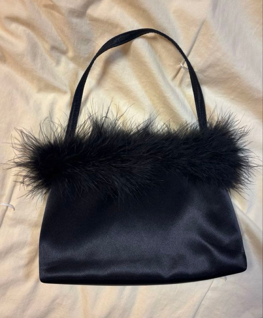 バッグ the virgins feather trimming mini bag