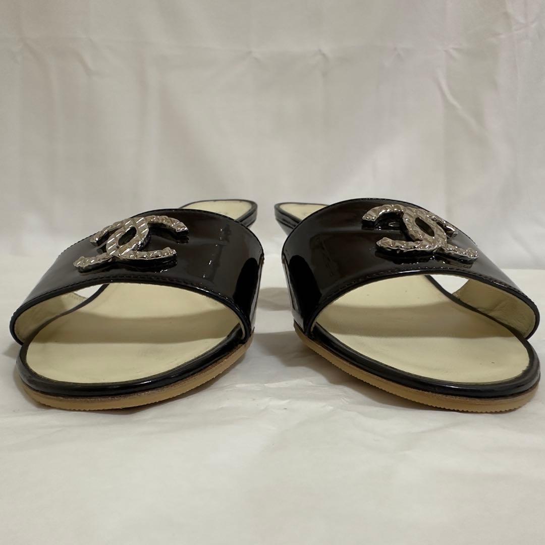 CHANEL シャネル ミュール サンダル 37ハーフ ココマーク