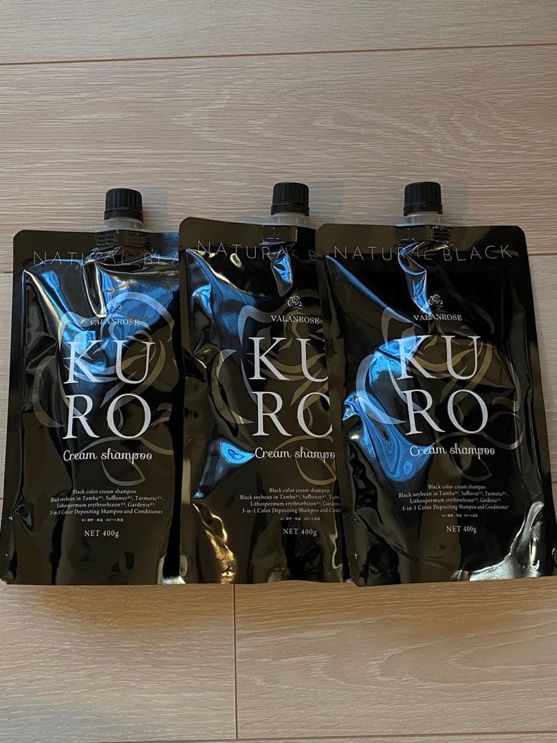 バランローズKURO クリームシャンプー 400g ナチュラルブラック3個セット