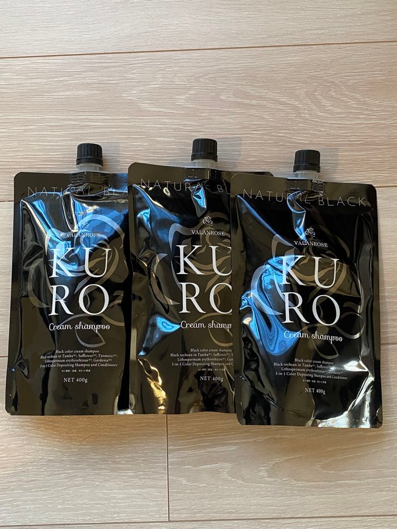 バランローズKURO クリームシャンプー 400g ナチュラルブラック3個セット