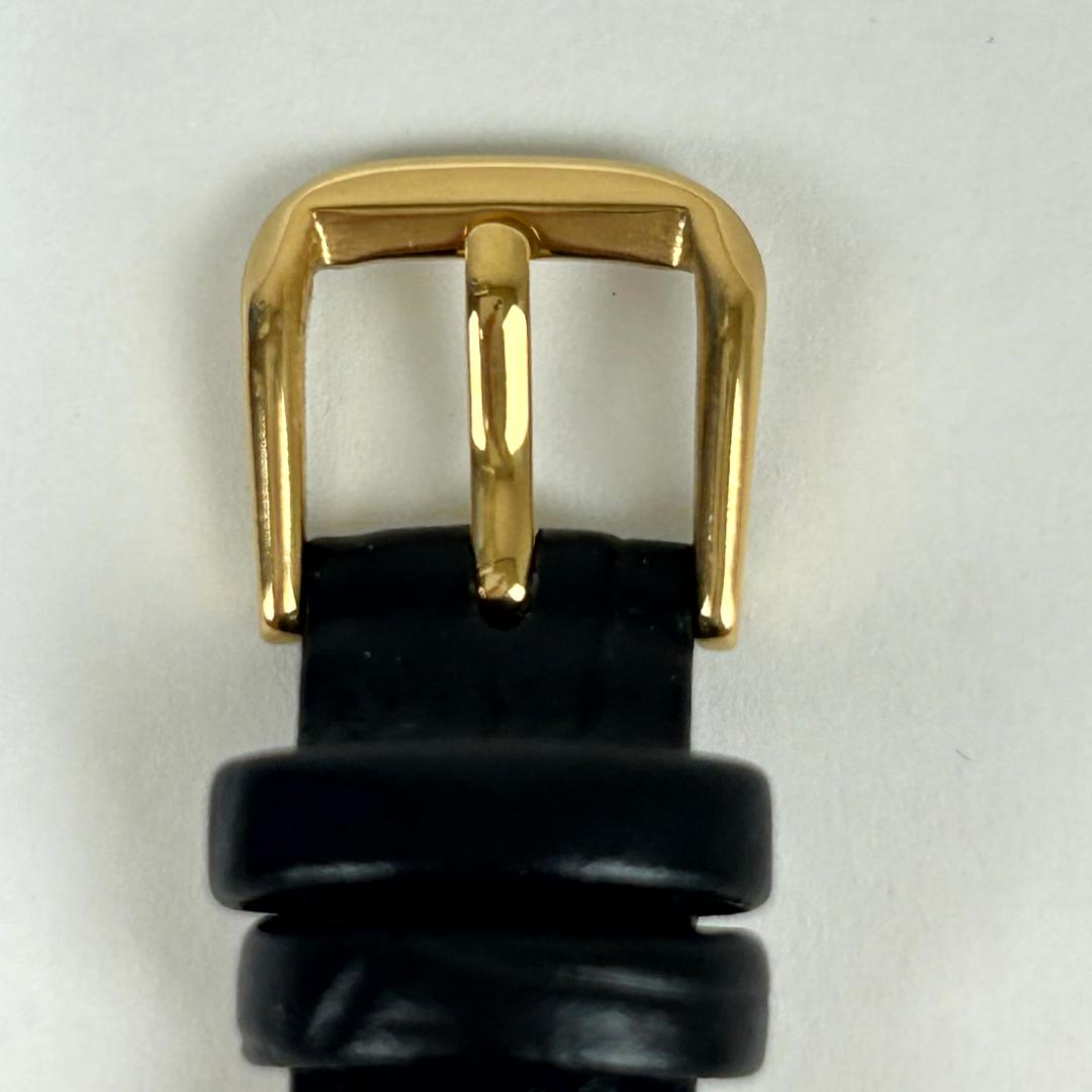 【良品・稼働品】クレドール 14金 ベゼル K14 銀色文字盤　新品革ベルト