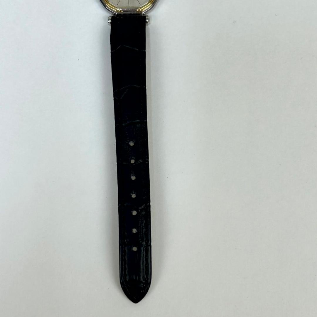 【良品・稼働品】クレドール 14金 ベゼル K14 銀色文字盤　新品革ベルト