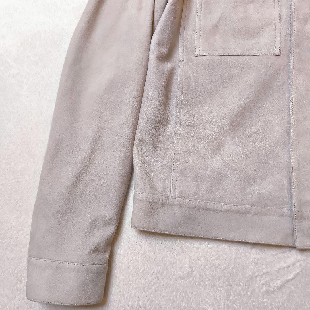 名作 Theory JAMIE ラムスキンス エード ブルゾン グレージュ M