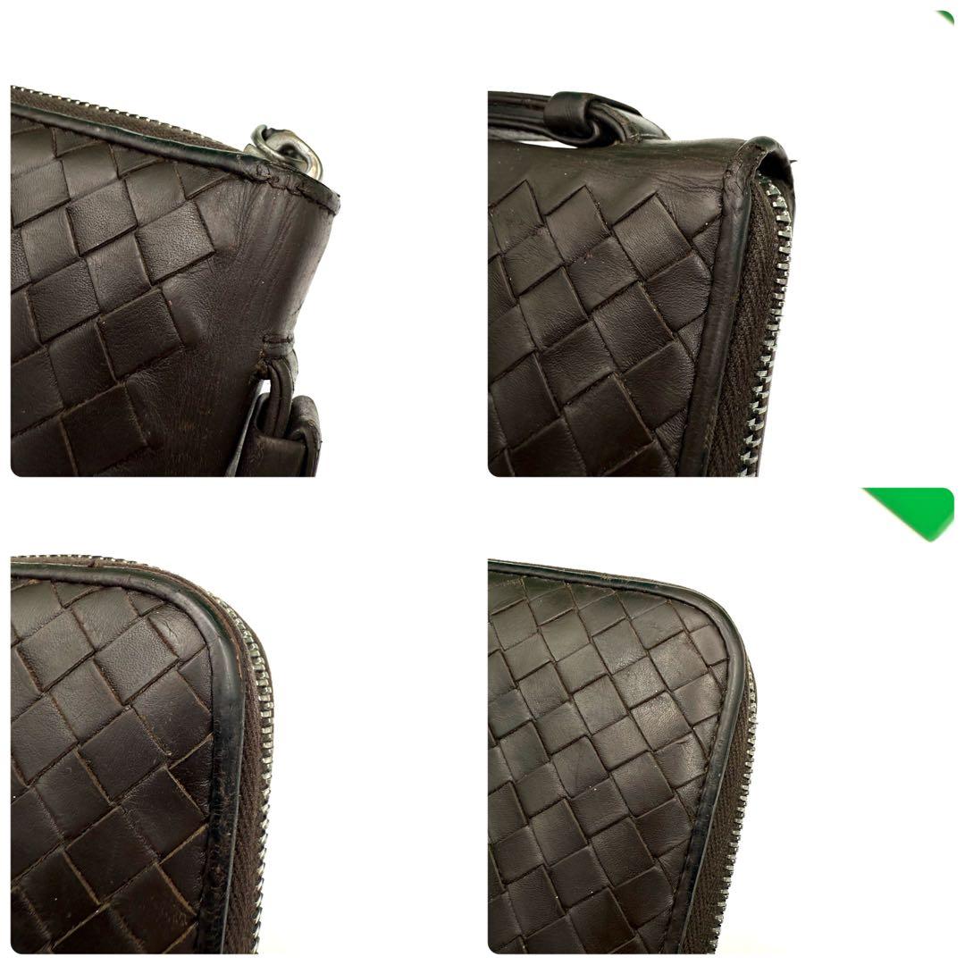 ボッテガヴェネタ オーガナイザー イントレチャート ダークブラウン レザー