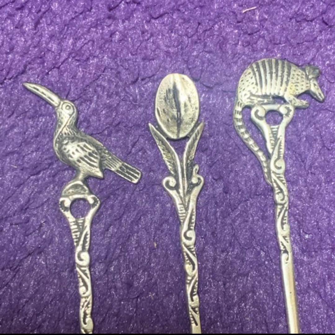 純銀　シルバー 900 オリーブピック デザート ピック　ブラジル　5本セット